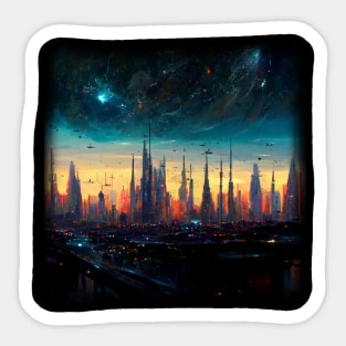 Space City Artwork Sticker